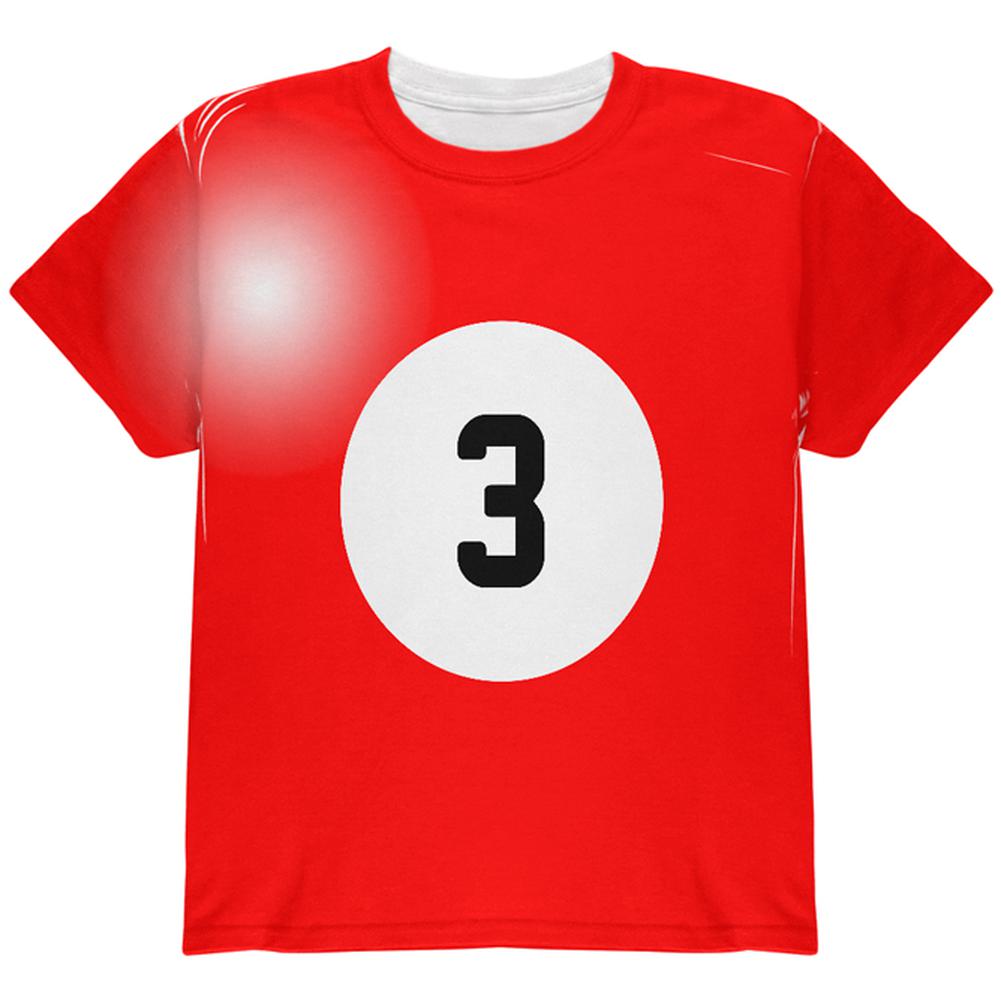 Halloween Billiard Pool Ball Three Costume Youth T Shirt Youth T-Shirts Old Glory LG Multi