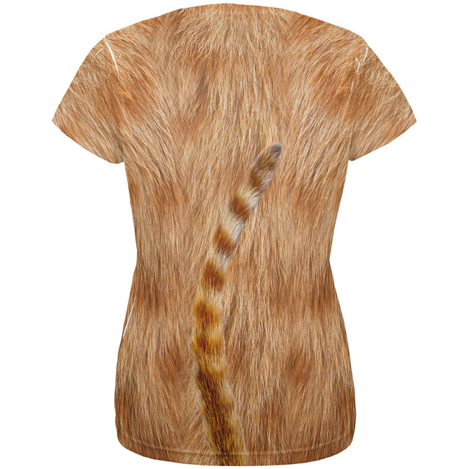 Halloween Costume Orange Cat Costume All Over Womens T Shirt Women's T-Shirts Old Glory