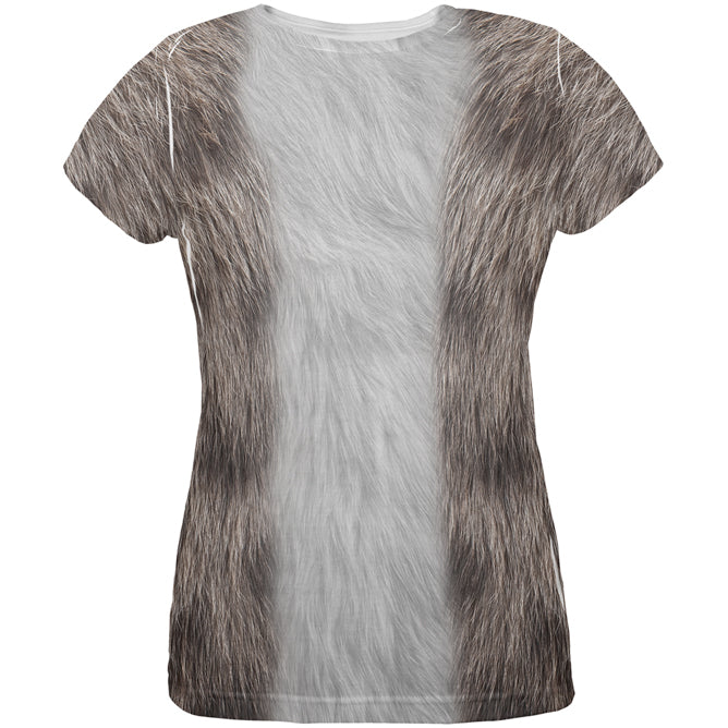 Halloween Grey Cat Costume All Over Womens T Shirt Women's T-Shirts Old Glory LG Multi