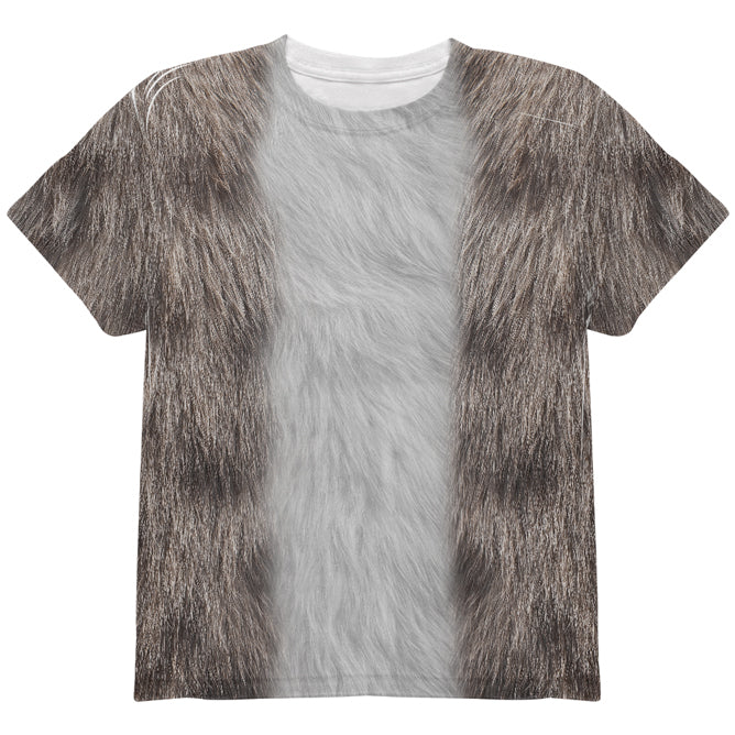 Halloween Costume Grey Cat Costume All Over Youth T Shirt Youth T-Shirts Old Glory YLG Multi