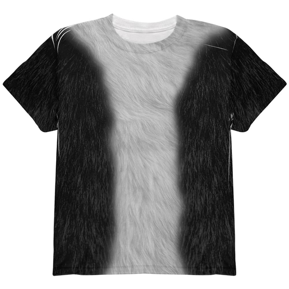 Halloween Tuxedo Black And White Cat Costume All Over Youth T Shirt Youth T-Shirts Old Glory LG Multi