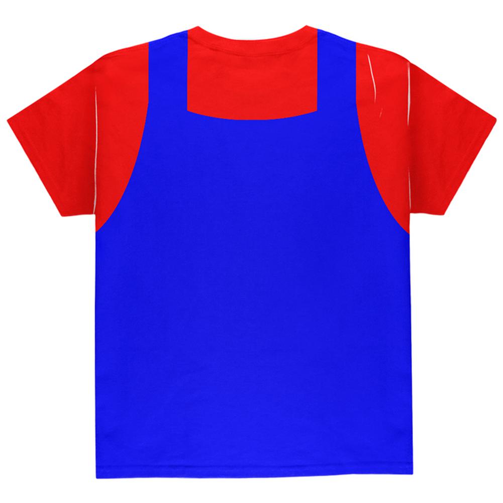 Halloween Italian Red Plumber Costume All Over Youth T Shirt Youth T-Shirts Old Glory