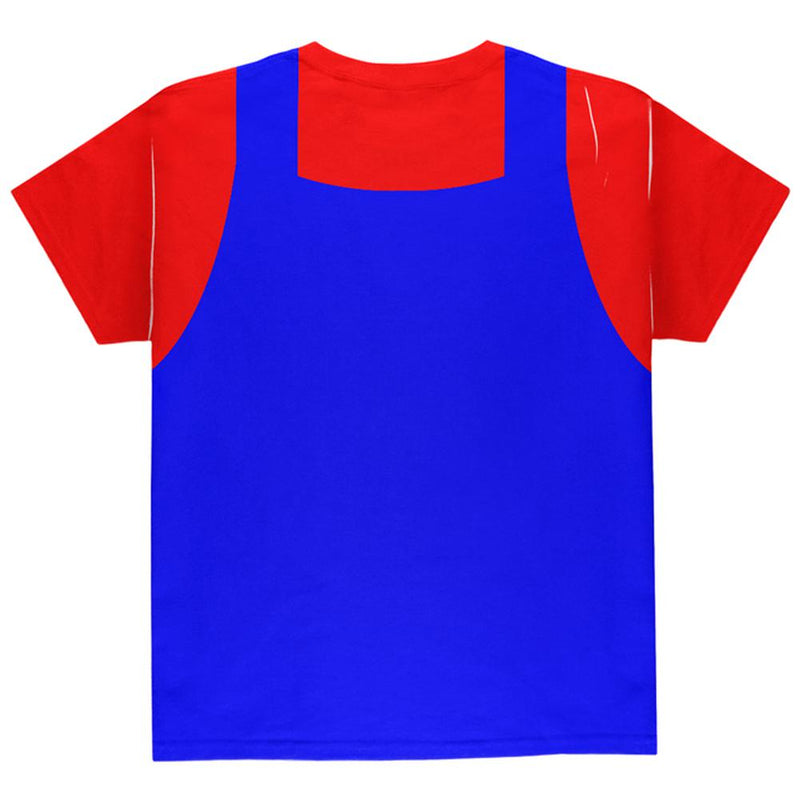 Halloween Italian Red Plumber Costume All Over Youth T Shirt Youth T-Shirts Old Glory