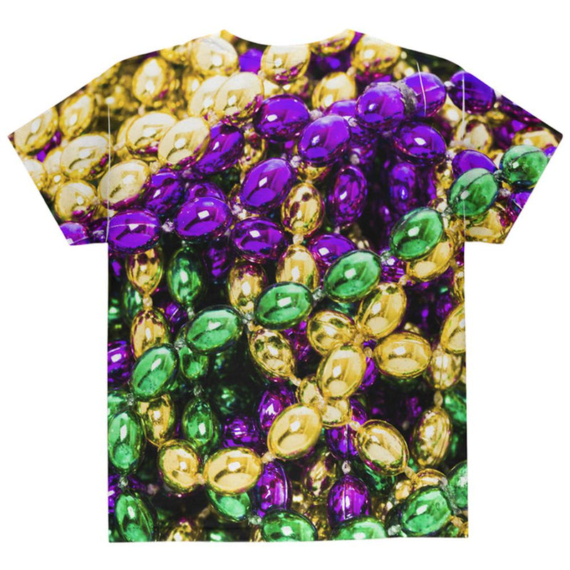Mardi Gras Beads Costume All Over Youth T Shirt Youth T-Shirts Old Glory