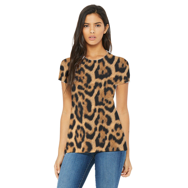 Halloween Costume All Over Leopard Print Womens Costume T Shirt Women's T-Shirts Old Glory