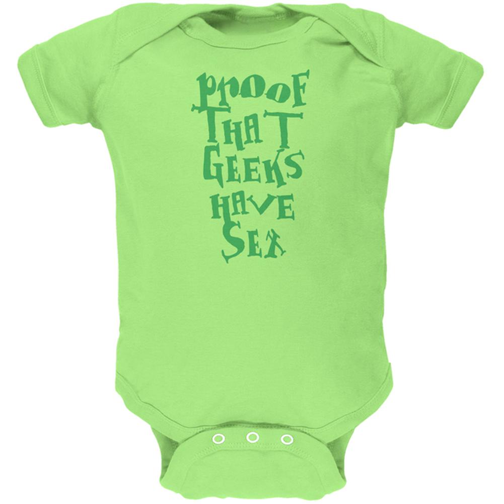 Proof That Geeks Have Sex Funny Soft Baby One Piece Baby One Piece Old Glory 0-3M Green