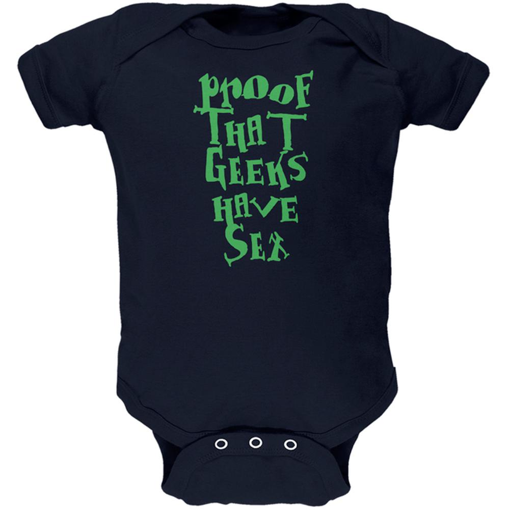 Proof That Geeks Have Sex Funny Soft Baby One Piece Baby One Piece Old Glory 0-3M Navy