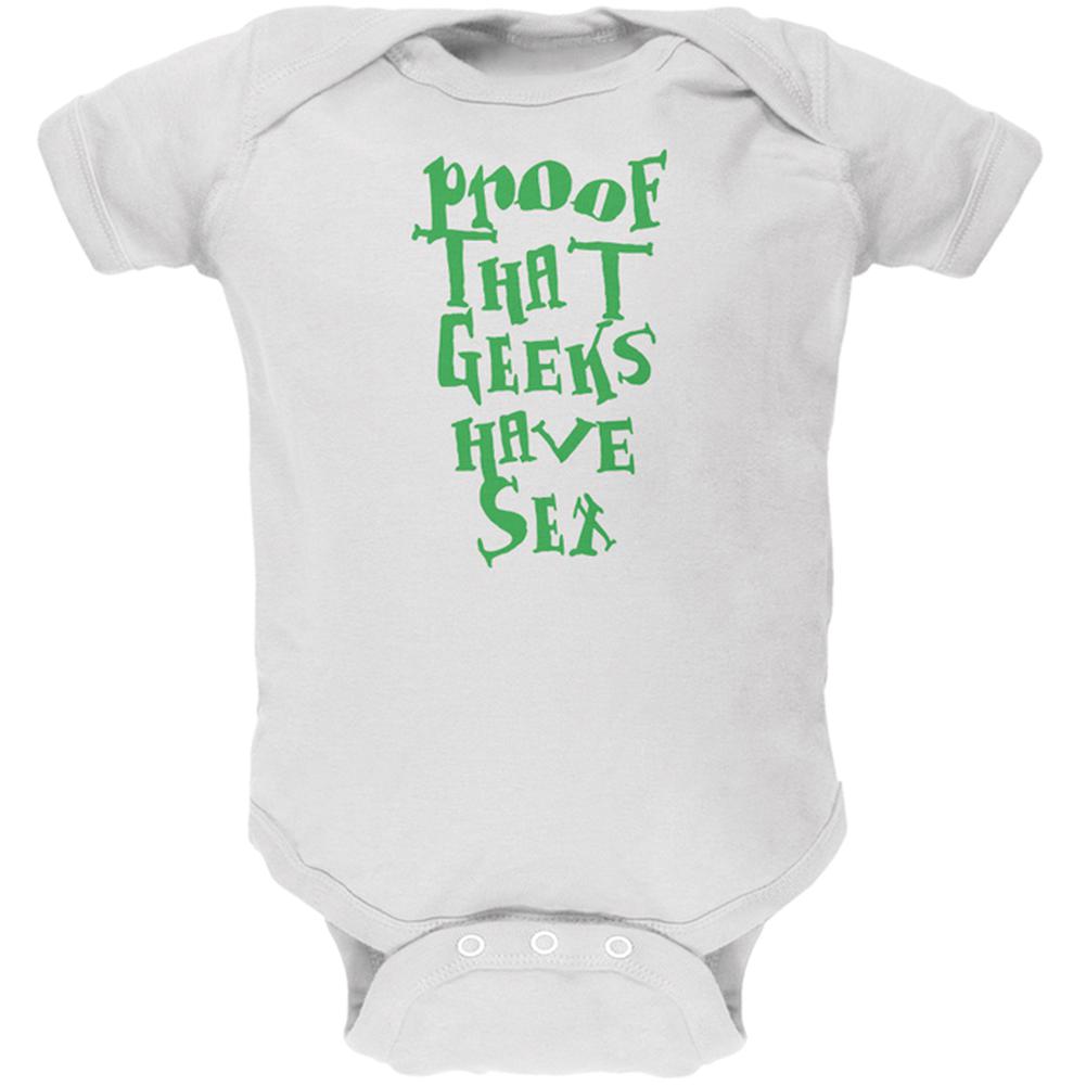 Proof That Geeks Have Sex Funny Soft Baby One Piece Baby One Piece Old Glory 0-3M White