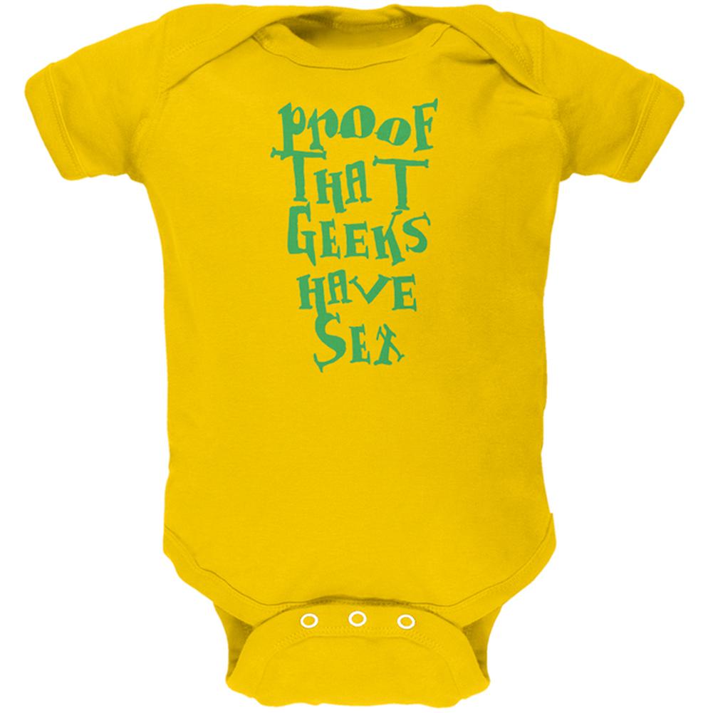 Proof That Geeks Have Sex Funny Soft Baby One Piece Baby One Piece Old Glory 0-3M Yellow