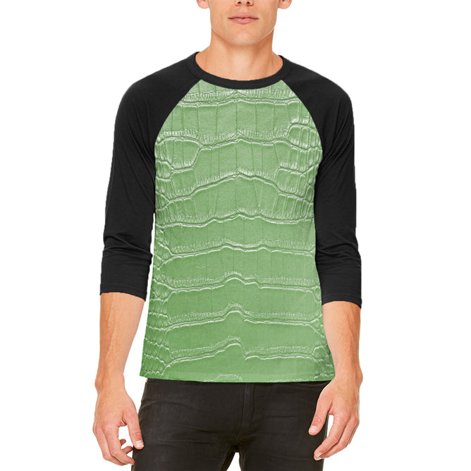 Halloween Alligator Costume Mens Raglan T Shirt Men's T-Shirts Old Glory LG White-Black