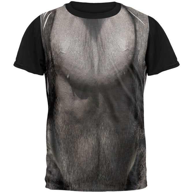 Halloween Gorilla Costume All Over Mens Black Back T Shirt Men's T-Shirts Old Glory SM Multi