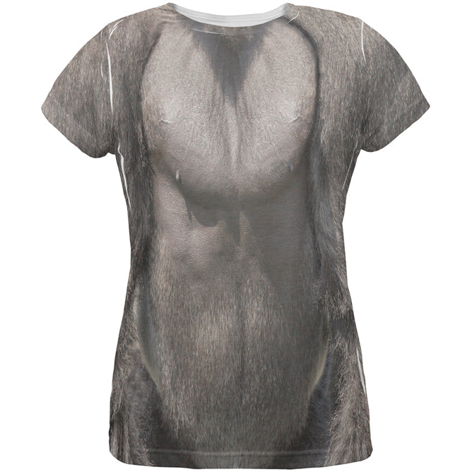 Halloween Gorilla Costume All Over Womens T Shirt Women's T-Shirts Old Glory LG Multi