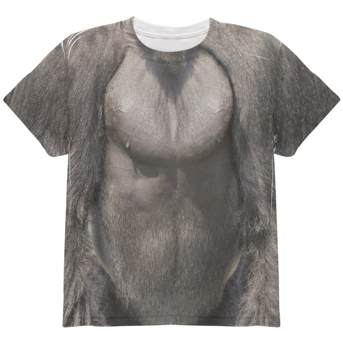 Halloween Gorilla Costume All Over Youth T Shirt Youth T-Shirts Old Glory YLG Multi