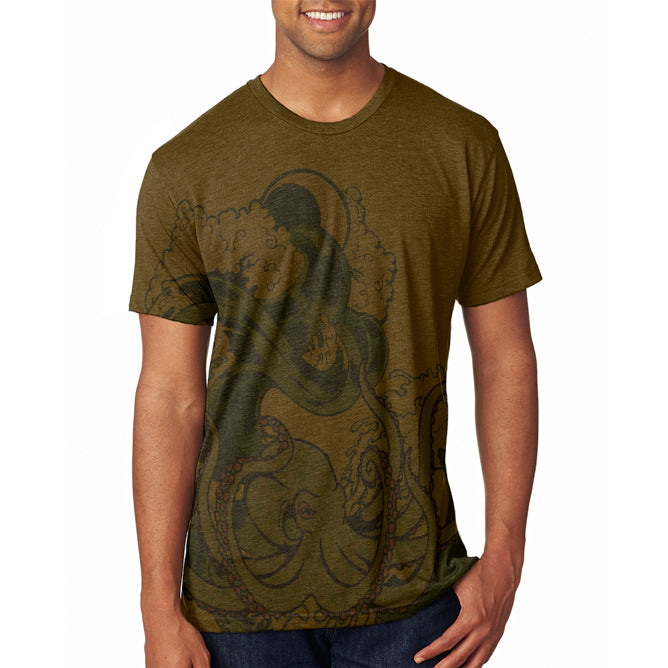 The Octopus Breathes Salty Men's Soft T-Shirt Men's T-Shirts Old Glory 2XL Heather Brown