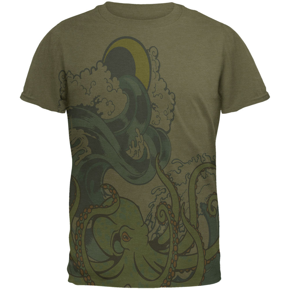 The Octopus Breathes Salty Men's Soft T-Shirt Men's T-Shirts Old Glory 2XL Military Green