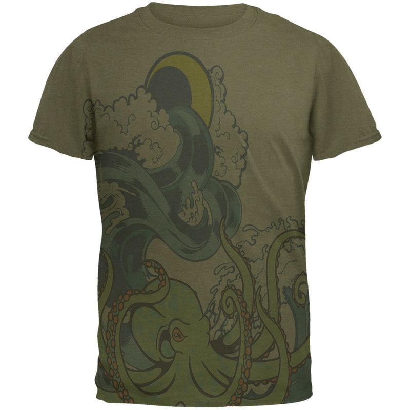 The Octopus Breathes Salty Men's Soft T-Shirt Men's T-Shirts Old Glory 2XL Military Green