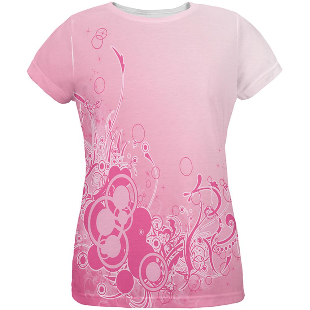 Pink Ombre Day Dream All Over Womens T Shirt Women's T-Shirts Old Glory 2XL Multi