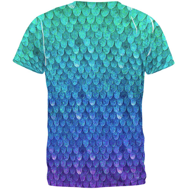 Halloween Mermaid Scales Costume All Over Mens T Shirt Men's T-Shirts Old Glory