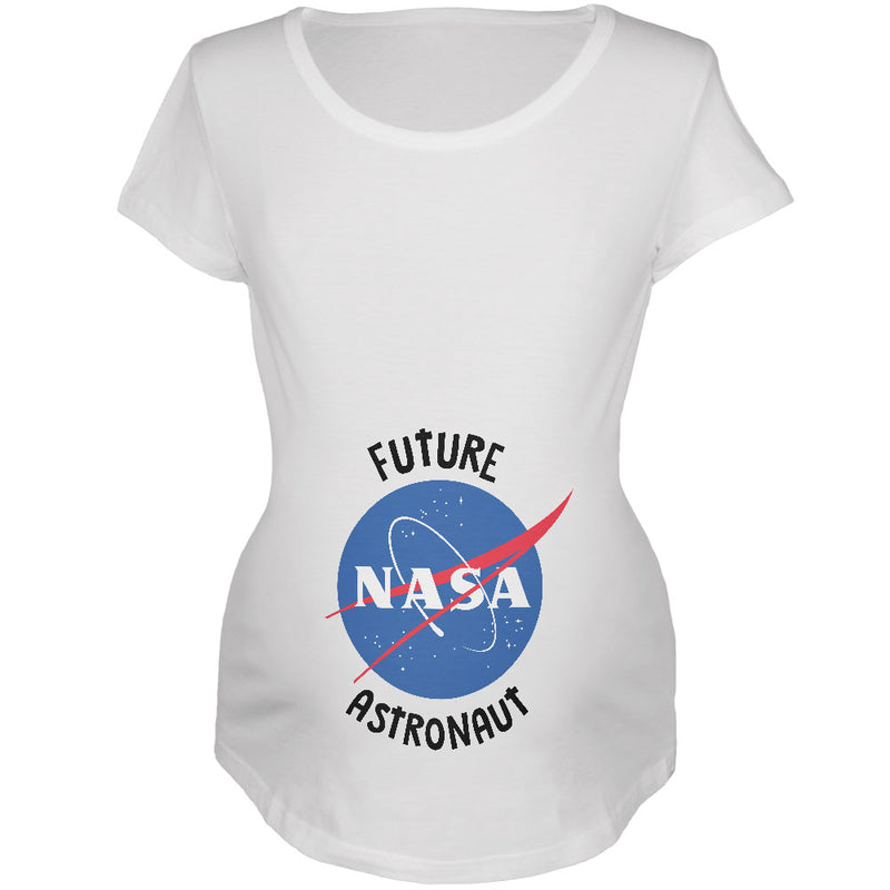 Future NASA Space Astronaut Maternity Soft T Shirt Maternity T-Shirts Old Glory 2XL White