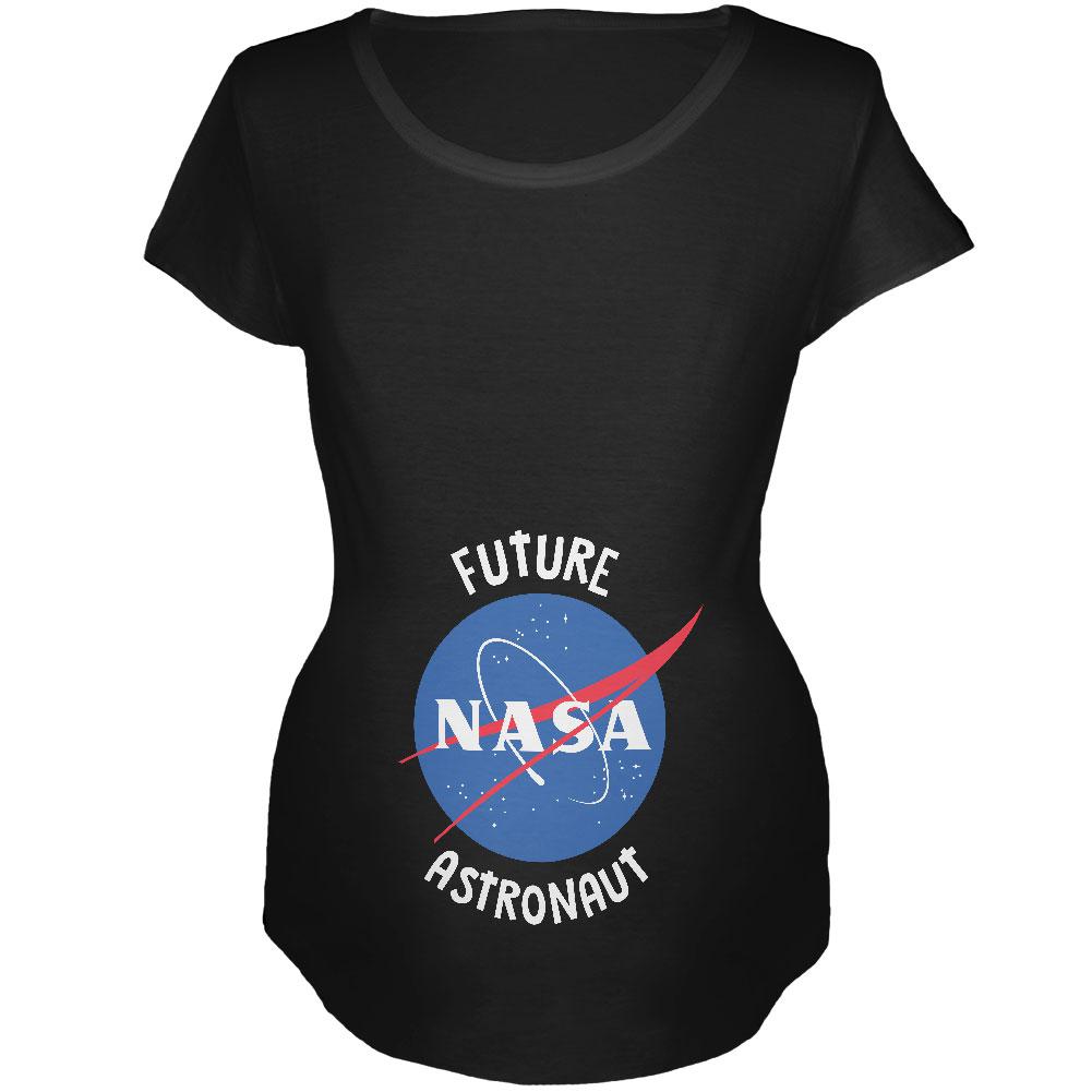 Future NASA Space Astronaut Maternity Soft T Shirt Maternity T-Shirts Old Glory 2XL Black