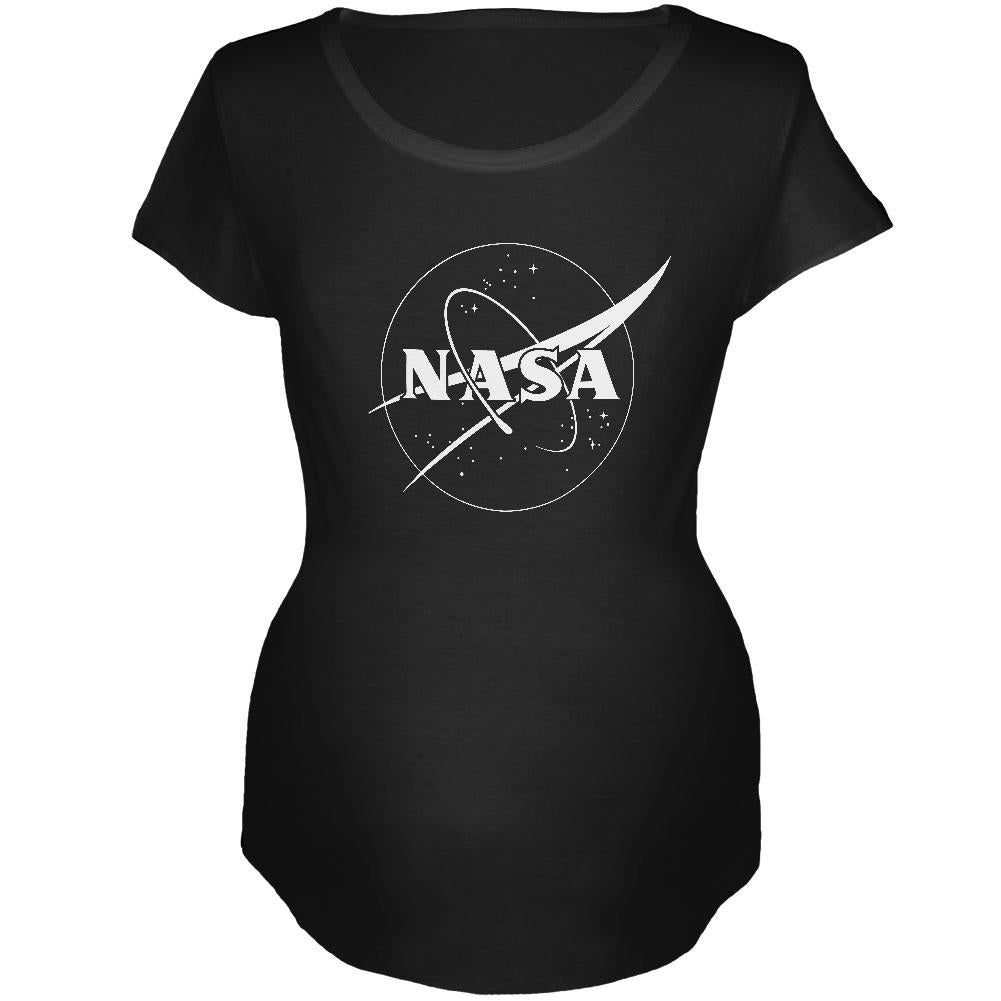 NASA Outline Logo Maternity Soft T Shirt Maternity T-Shirts NASA 2XL Black