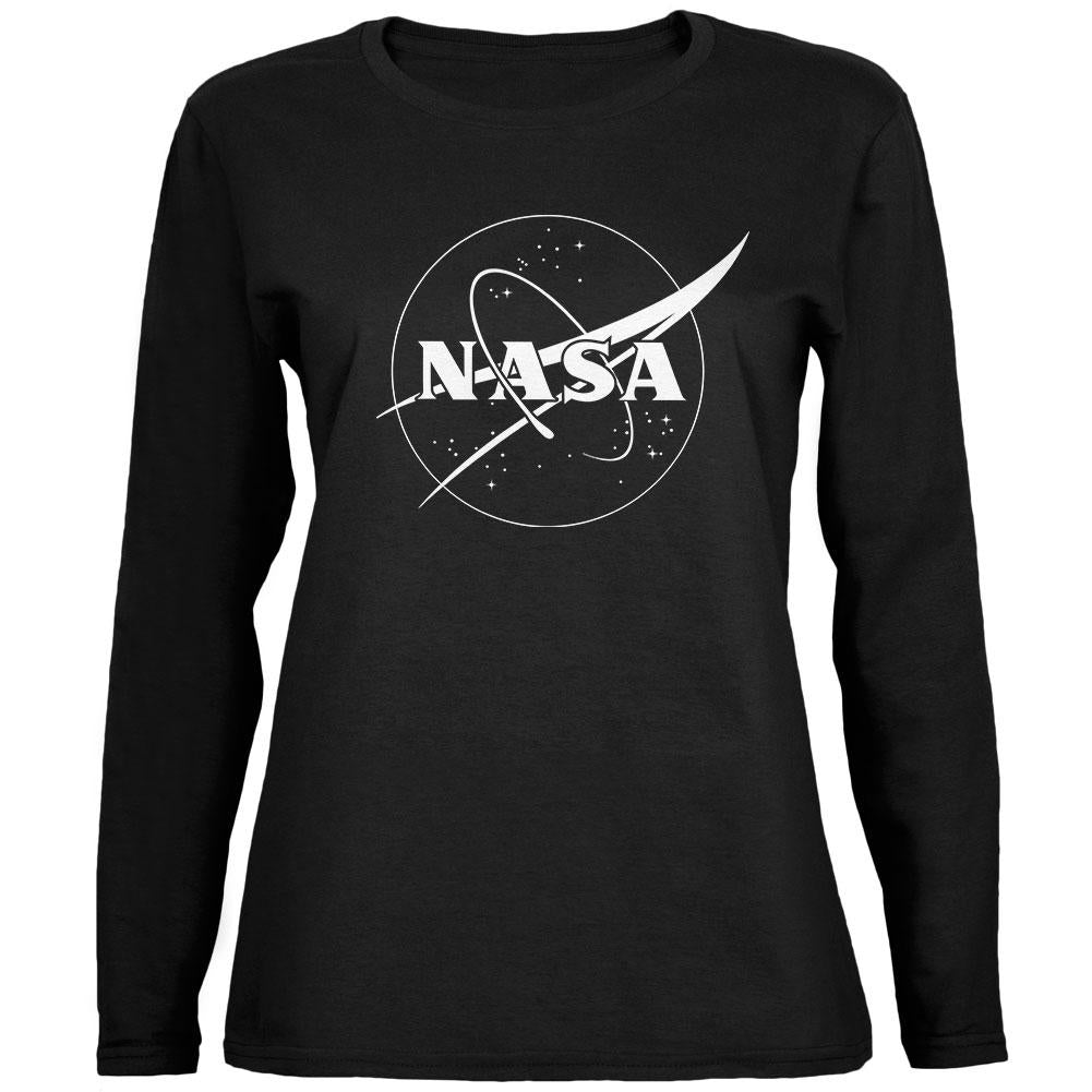 NASA Outline Logo Ladies' Relaxed Jersey Long-Sleeve Tee Women's Long Sleeves NASA 2XL Black