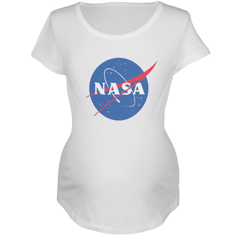NASA Logo Maternity Soft T Shirt Maternity T-Shirts NASA 2XL White