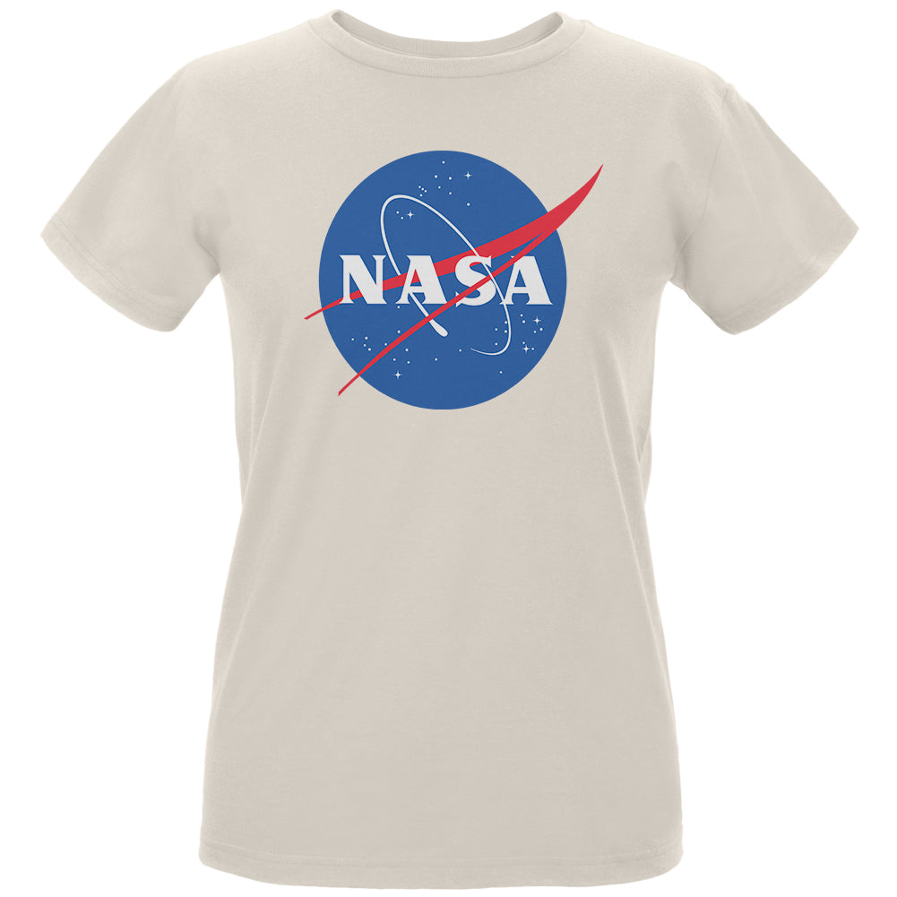 NASA Logo Womens Organic T Shirt Women's T-Shirts Old Glory LG Natural