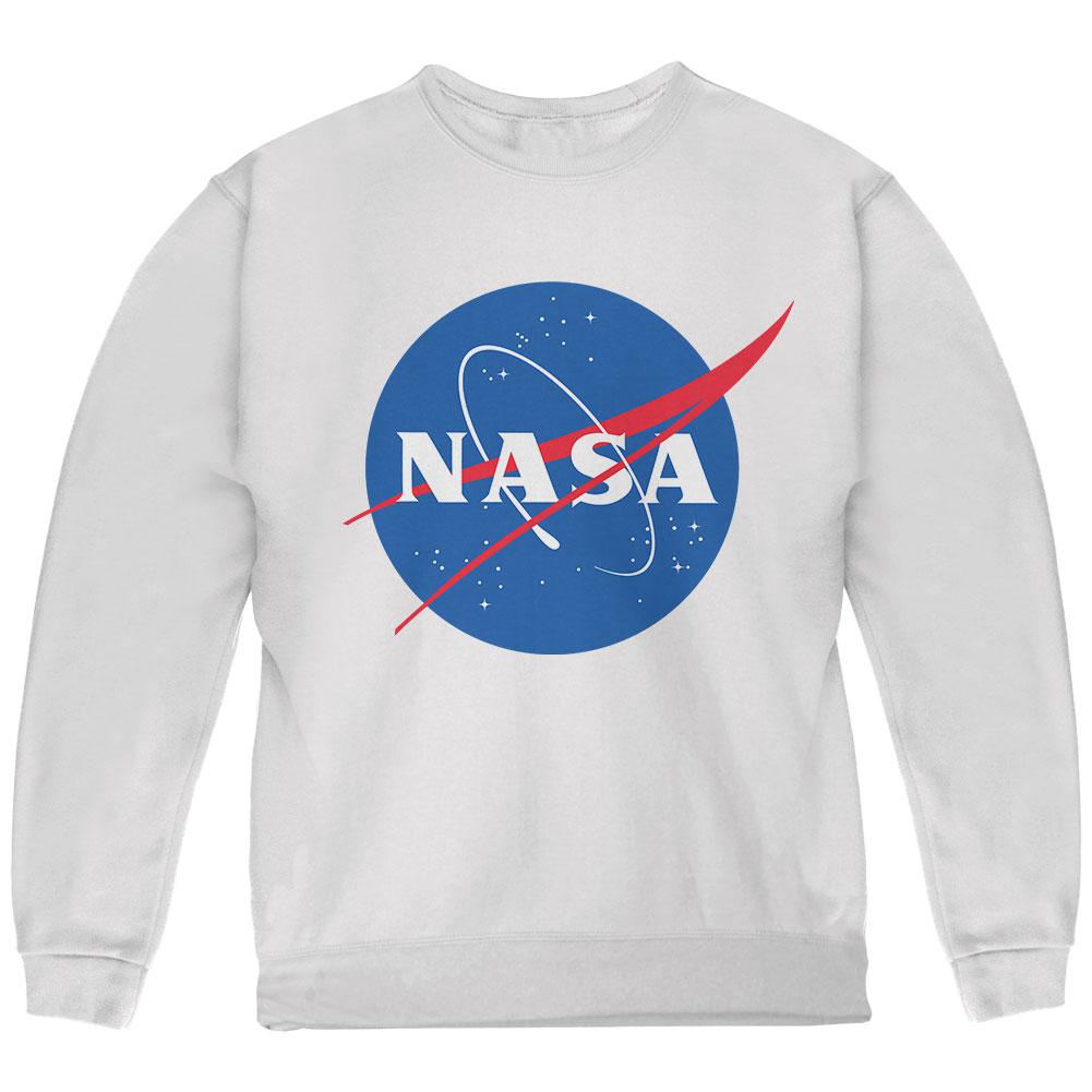 NASA Logo Youth Sweatshirt Youth Sweatshirts NASA LG White