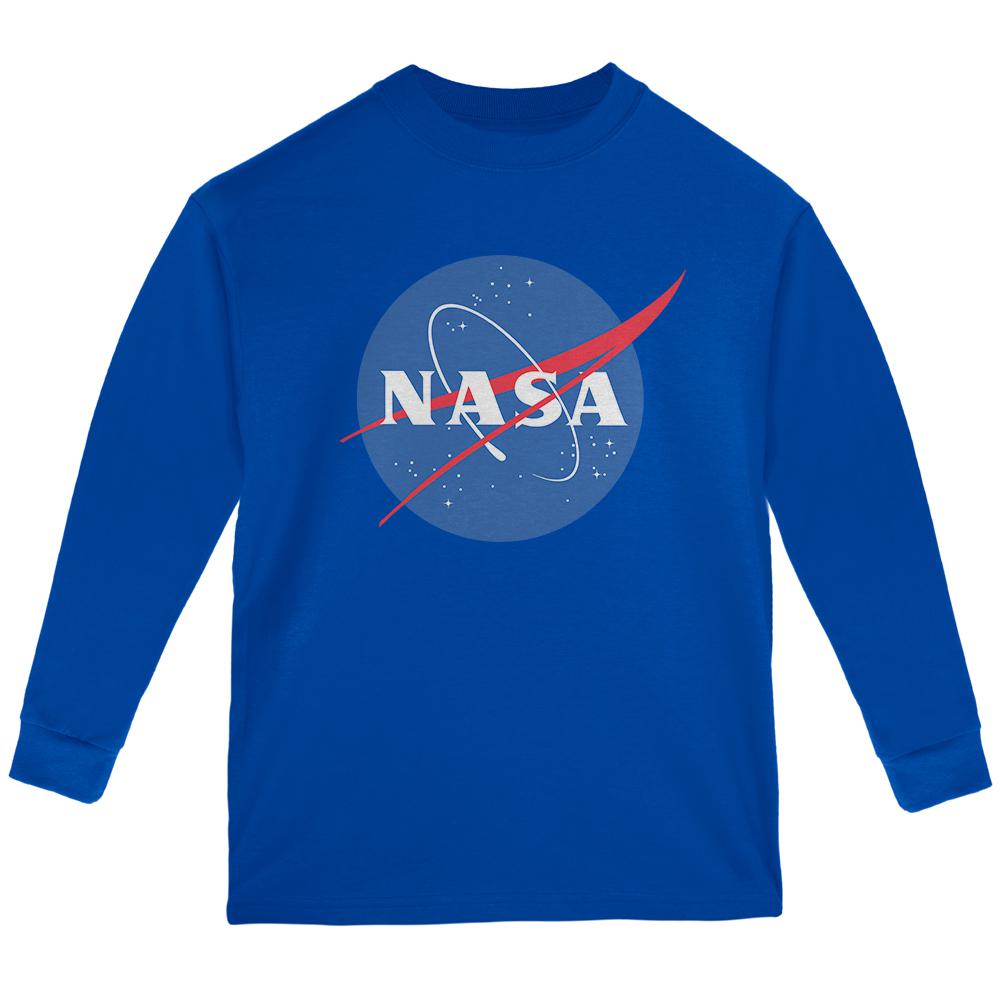 NASA Logo Youth Long Sleeve T Shirt Youth Long Sleeves NASA LG Blue