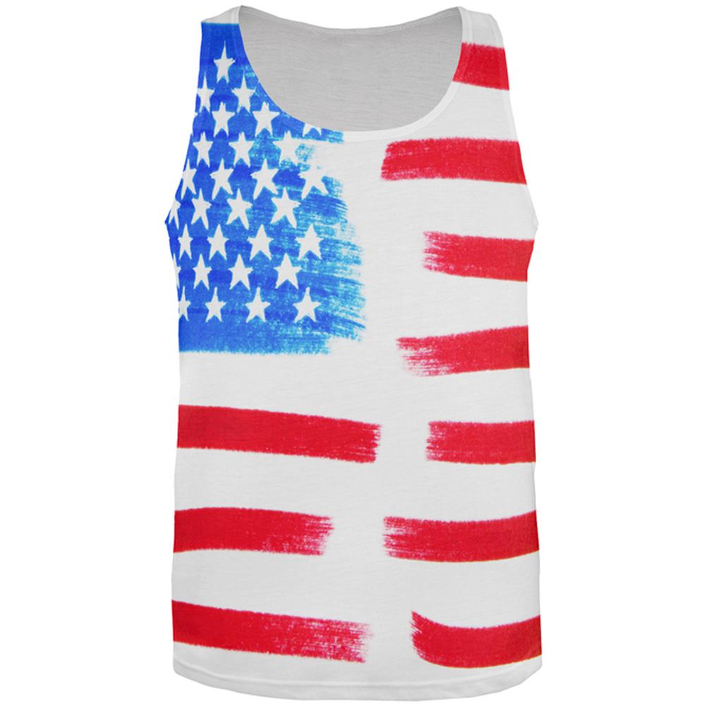 4th of July Color Me American All Over Mens Tank Top Men's Tank Tops Old Glory SM