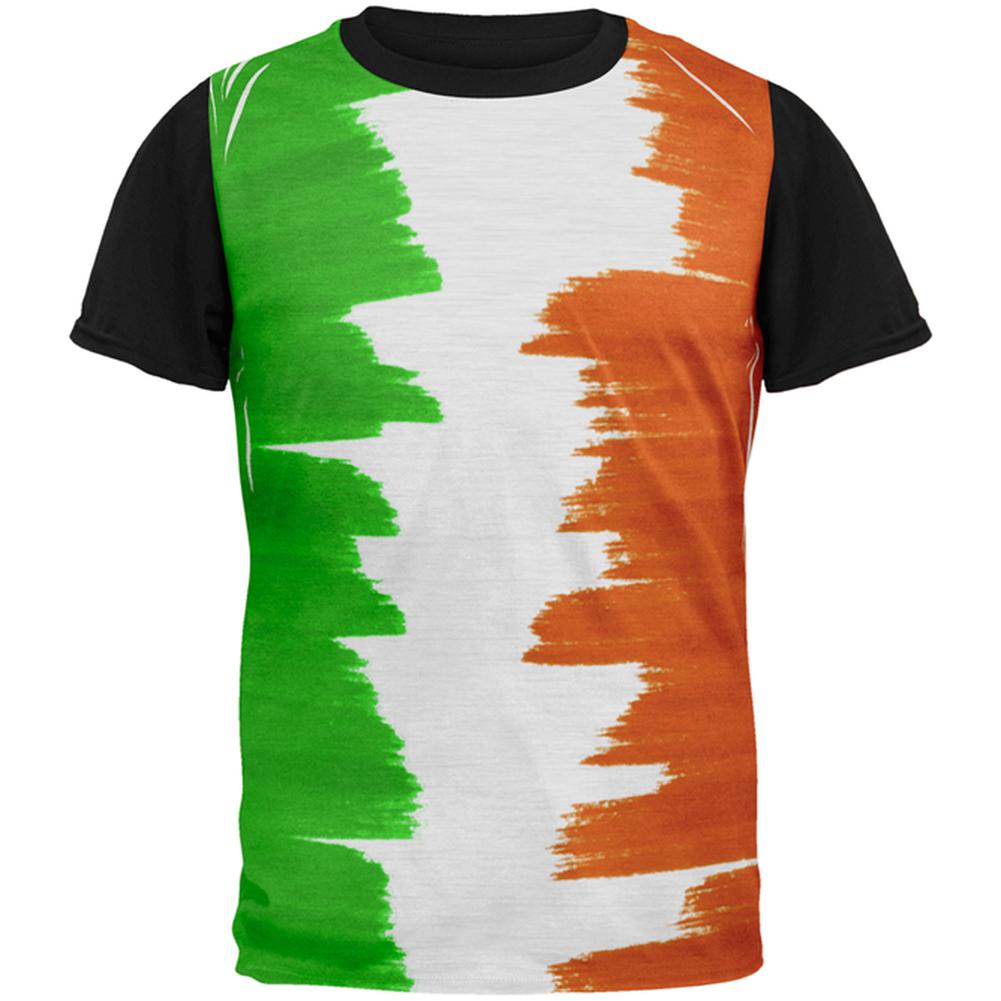 St Patrick's Day Color Me Irish All Over Mens Black Back T Shirt Men's T-Shirts Old Glory SM Multi