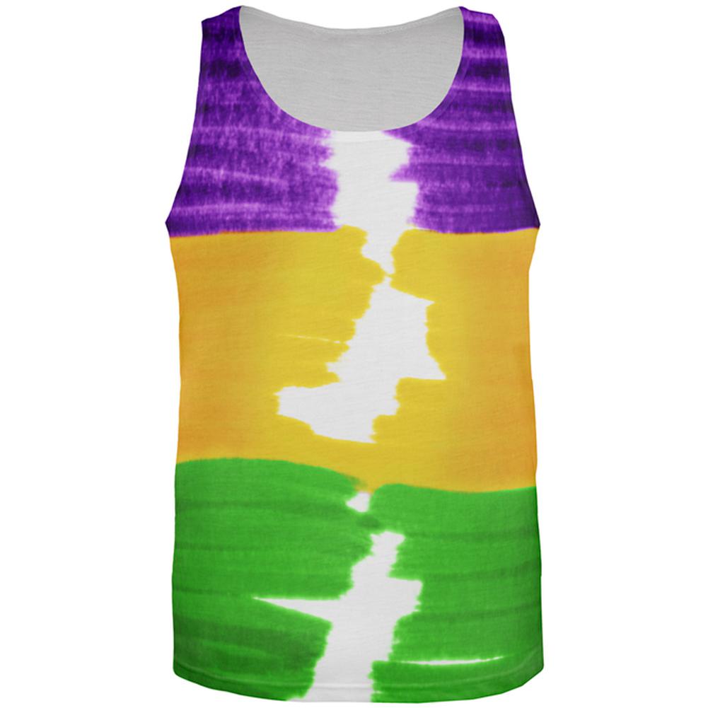 Mardi Gras Color Me Cajun All Over Mens Tank Top Men's Tank Tops Old Glory 2XL Multi