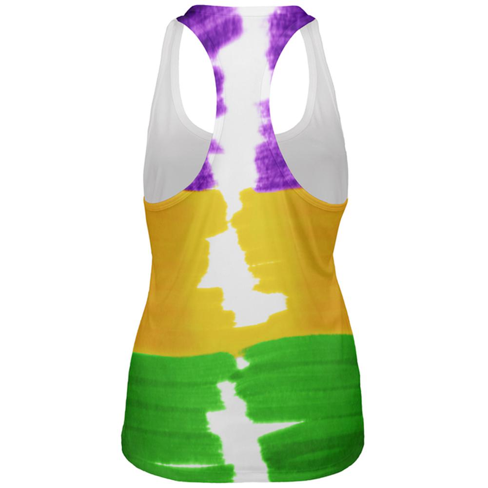 Mardi Gras Color Me Cajun All Over Womens Work Out Tank Top Women's Tank Tops Old Glory