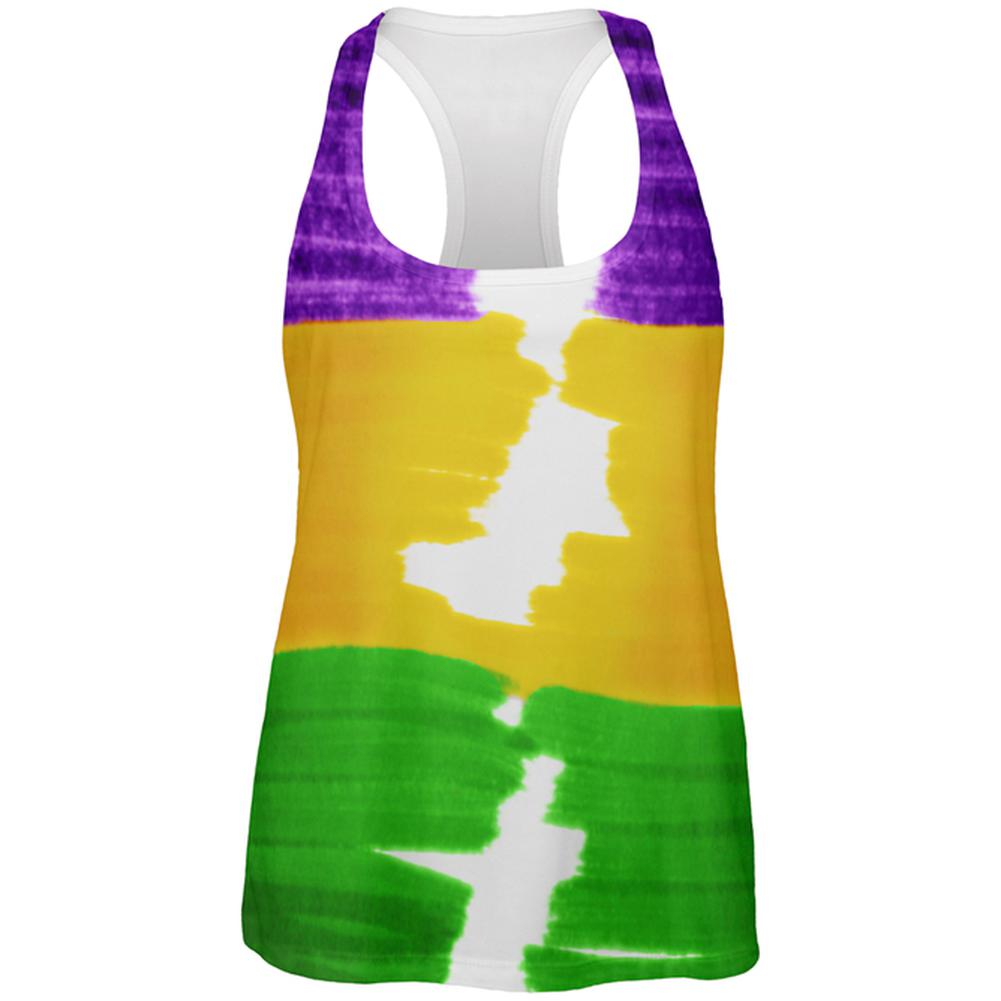 Mardi Gras Color Me Cajun All Over Womens Work Out Tank Top Women's Tank Tops Old Glory 2XL Multi