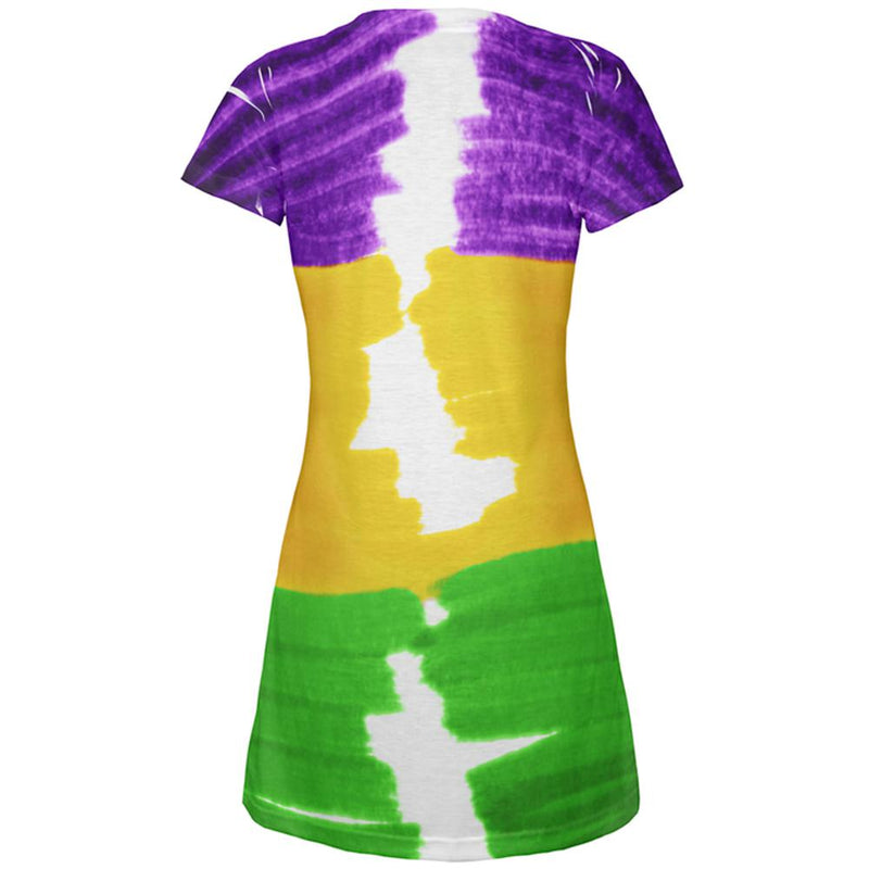 Mardi Gras Color Me Cajun All Over Juniors Beach Cover-Up Dress Juniors Dresses Old Glory