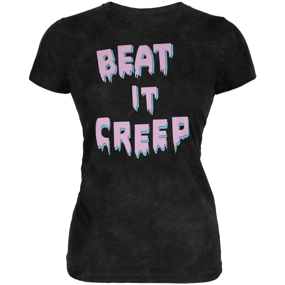 Halloween Beat it Creep Juniors Premium Soft T Shirt Juniors T-Shirts Old Glory 2XL Black