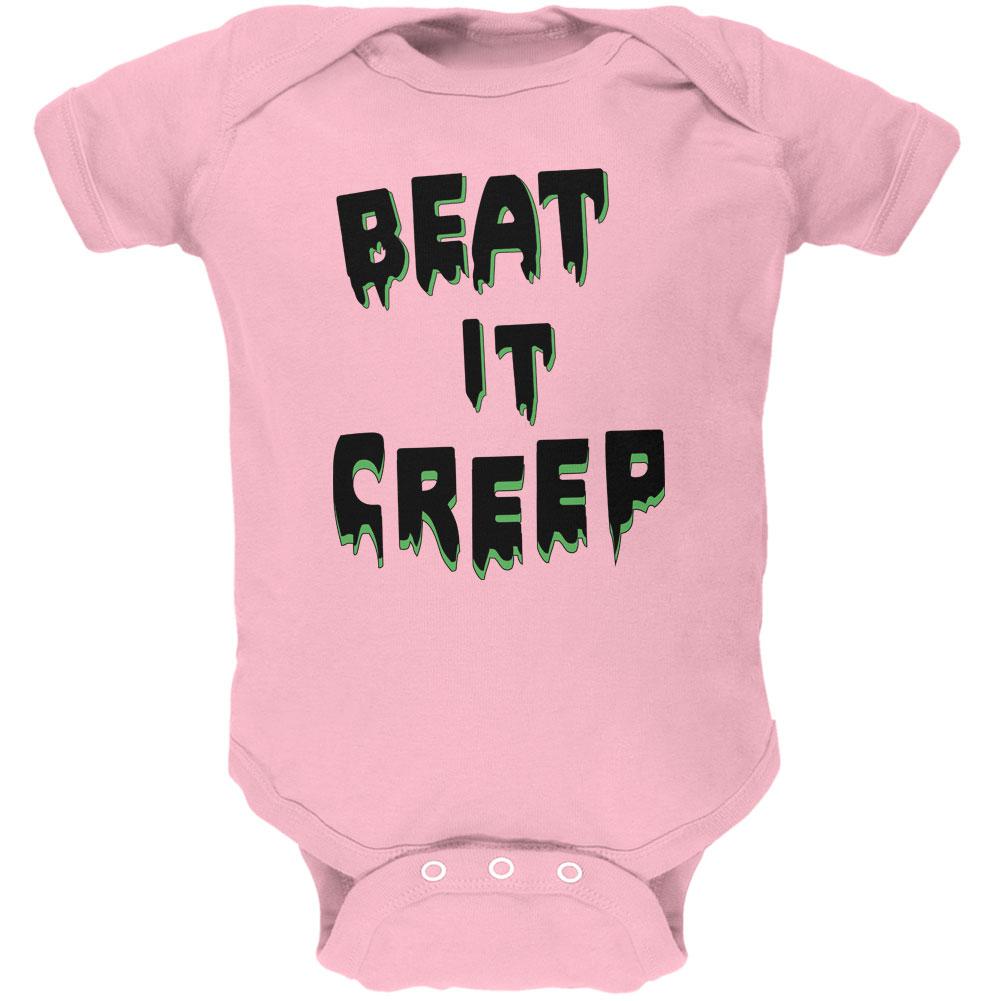 Halloween Beat it Creep Soft Baby One Piece Baby One Piece Old Glory 12MO Pink
