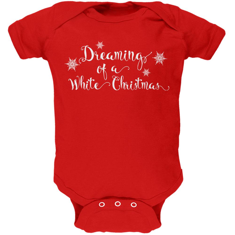 Dreaming of a White Christmas Soft Baby One Piece Baby One Piece Old Glory 12MO Red
