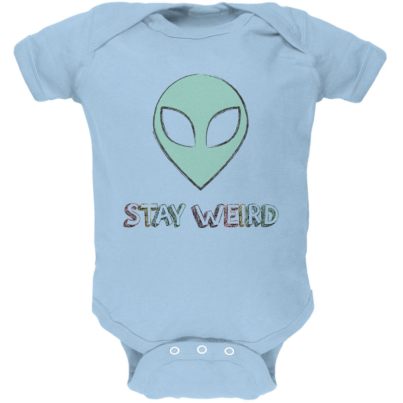 Stay Weird Alien Soft Baby One Piece Baby One Piece Old Glory 12M Light Blue