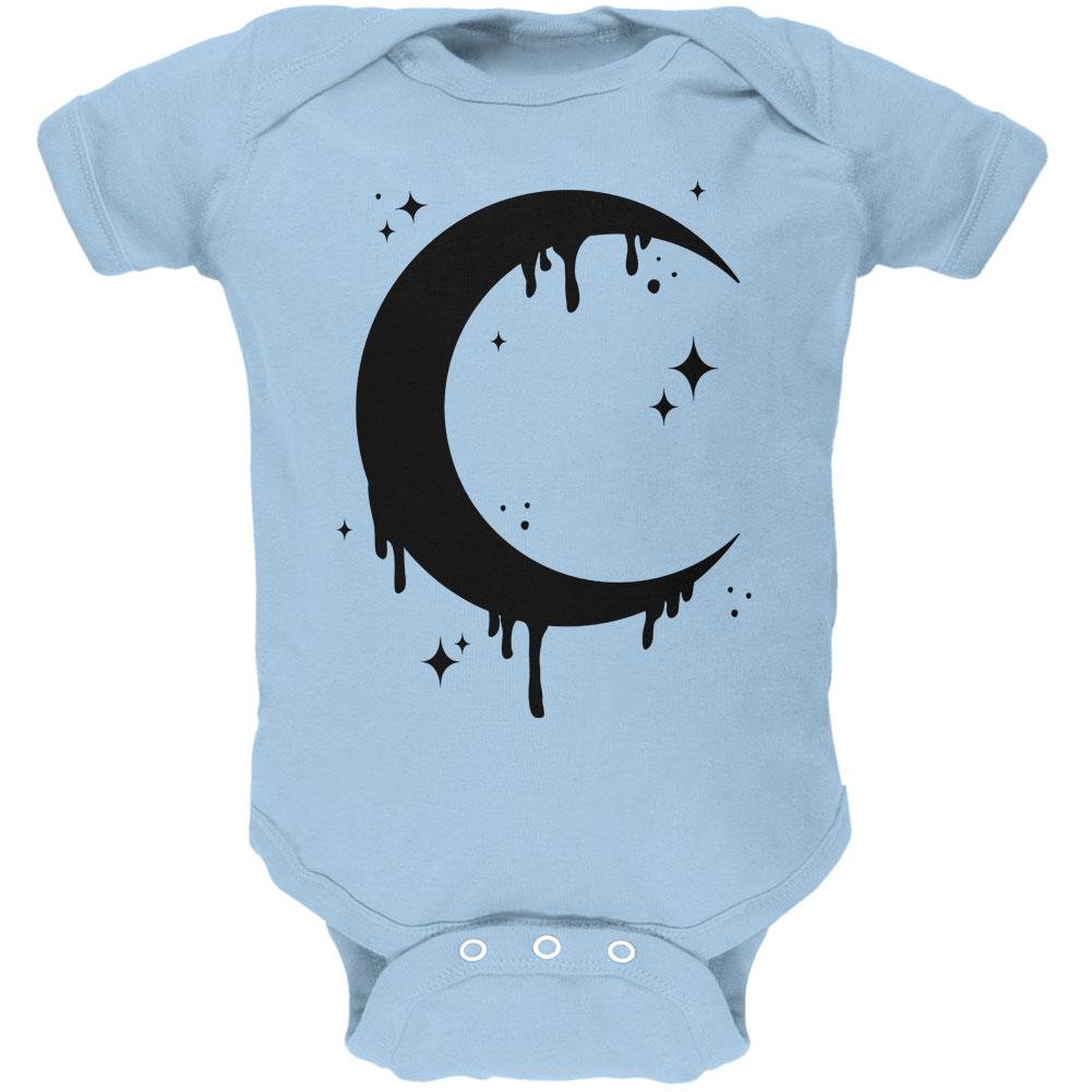 Halloween Dripping Crescent Moon Soft Baby One Piece Baby One Piece Old Glory 12MO Blue