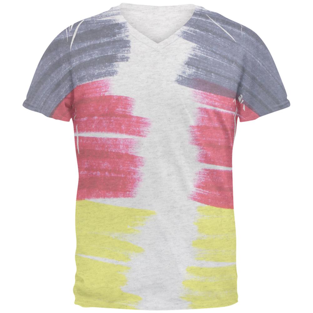 Oktoberfest Color Me German Mens Soft V-Neck T Shirt Men's T-Shirts Old Glory 2XL Heather White