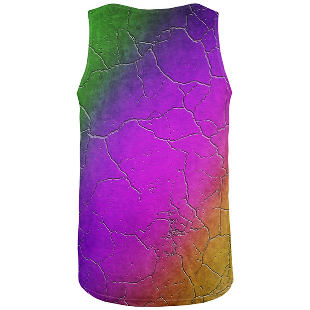 Mardi Gras Party Mask Distressed Grunge Flag All Over Mens Tank Top Men's Tank Tops Old Glory