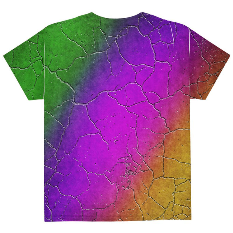 Mardi Gras Party Mask Distressed Grunge Flag All Over Youth T Shirt Youth T-Shirts Old Glory