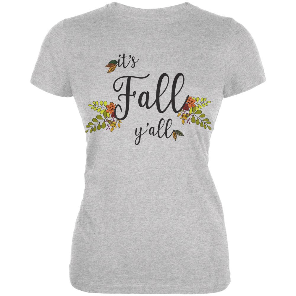 Its Fall Yall Juniors Soft T Shirt Juniors T-Shirts Old Glory 2XL Grey