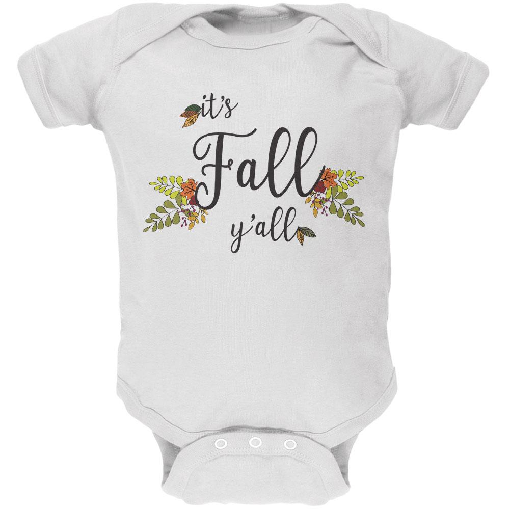 Its Fall Yall Soft Baby One Piece Baby One Piece Old Glory 12MO White