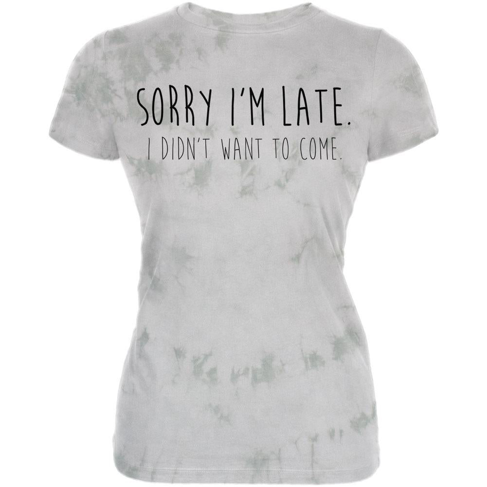 Sorry I'm Late I Didn't Want to Come Black Text Juniors Soft T Shirt Juniors T-Shirts Old Glory 2XL Soft Green Triblend