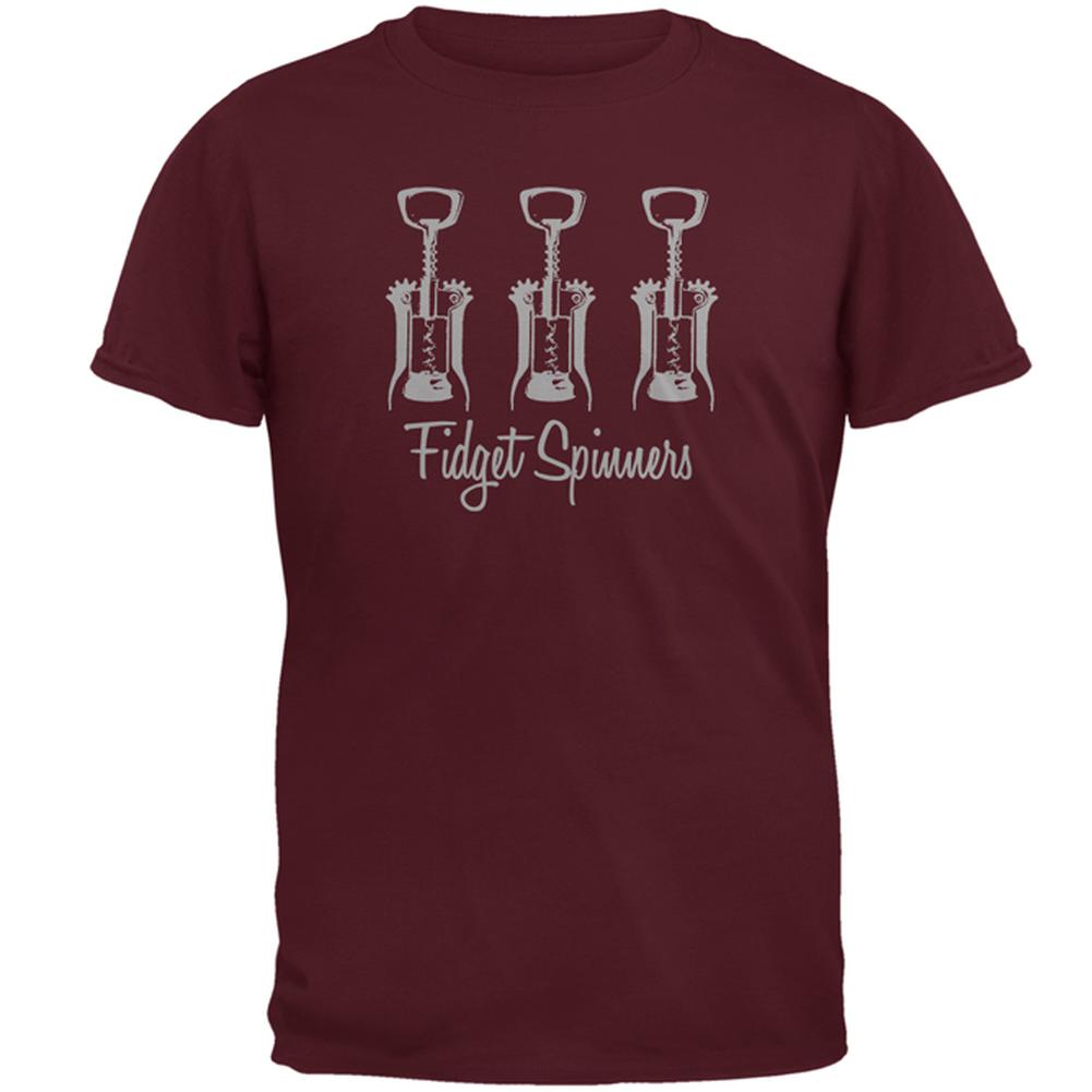Adult Fidget Spinners Wine Opener Funny Mens T Shirt Men's T-Shirts Old Glory 2XL Maroon
