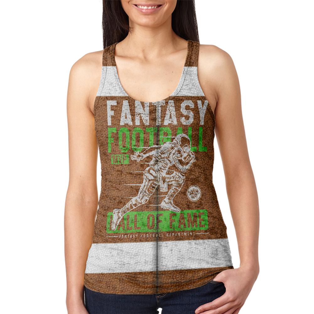 Fantasy Football MVP Hall Of Fame Juniors Burnout Racerback Tank Top Juniors Tank Tops Old Glory 2XL Multi