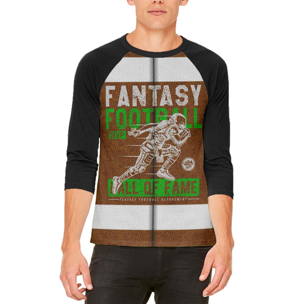 Fantasy Football MVP Hall Of Fame Mens Raglan T Shirt Men's T-Shirts Old Glory 2XL White-Black